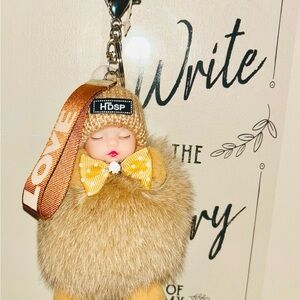 Baby Tan Fur Fluffy Love Key & Card Holder